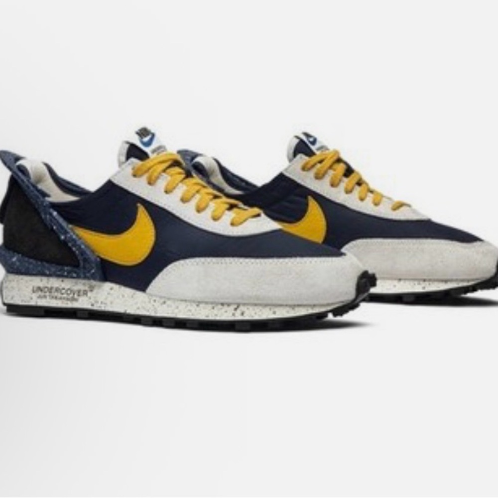 Nike Navy and Yellow Retro Running Sneakers